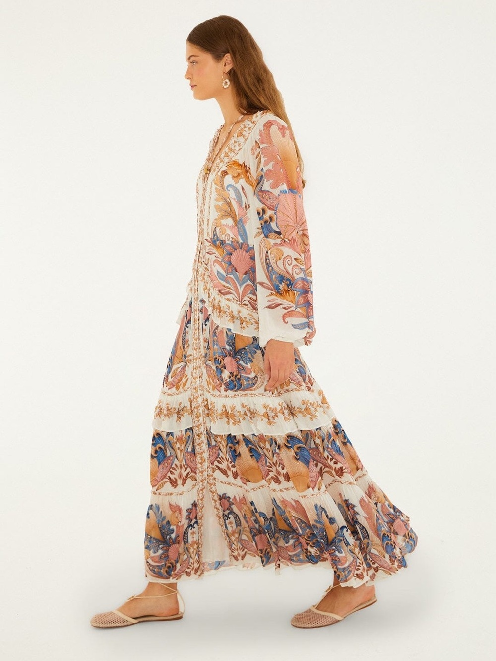 Farm Rio SEA GARDEN OFF WHITE BRAID DETAILS
LONG DRESS - Picture 4 of 8